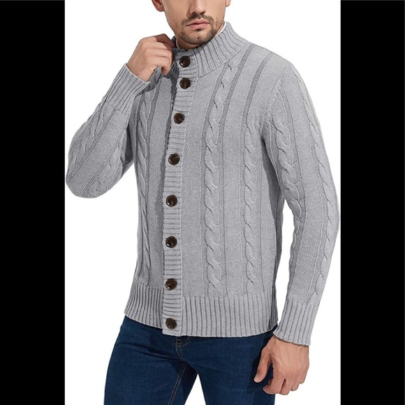 New Mens Rayon Cardigan Sweater w/ 8 Button Closure Multiple Sizes - Picture 1 of 1